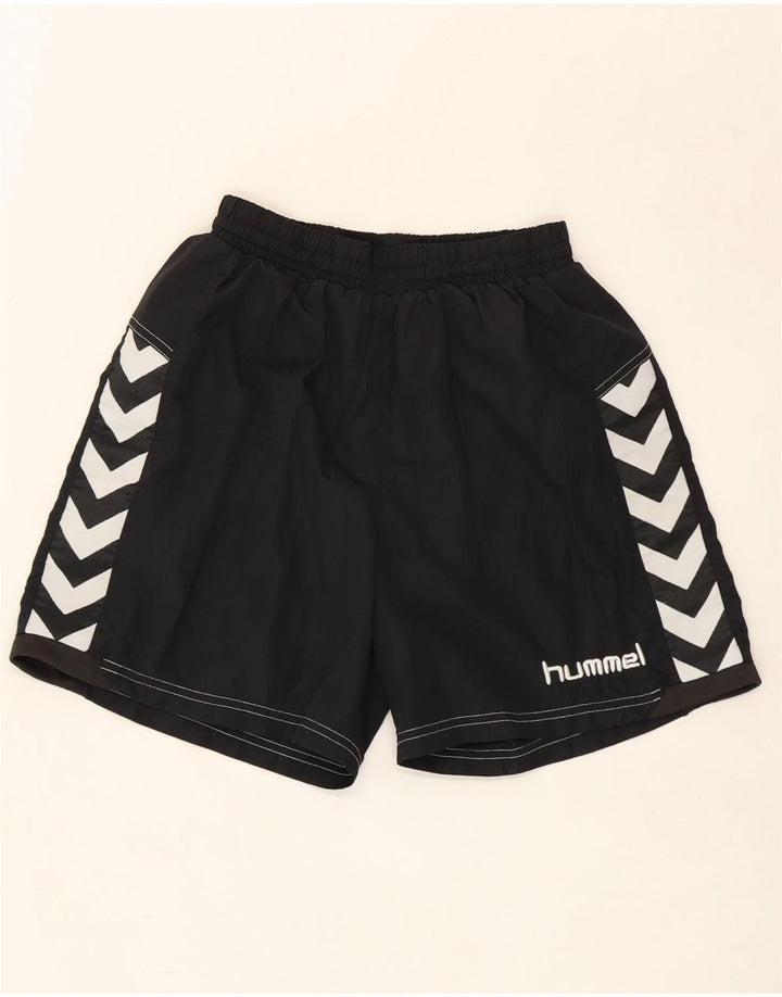 HUMMEL Mens Graphic Sport Shorts XS  Black Polyester Vintage Hummel and Second-Hand Hummel from Messina Hembry 