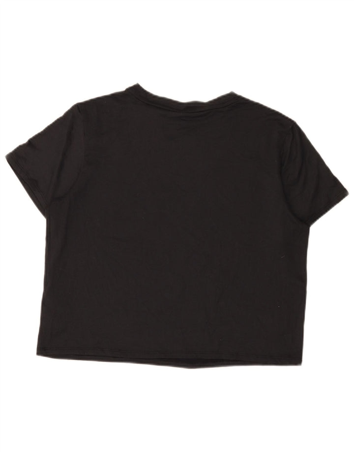 Puma Womens Crop Graphic T-Shirt Top UK 14 Medium Black Polyester