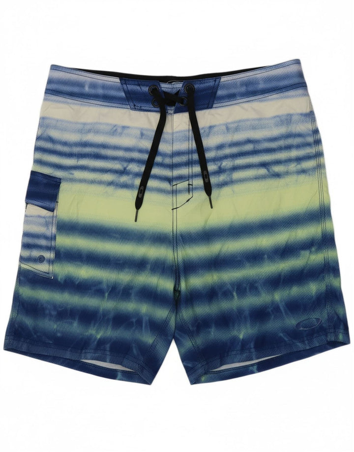 OAKLEY Mens Swimming Shorts Large Blue Striped Vintage Oakley and Second-Hand Oakley from Messina Hembry 