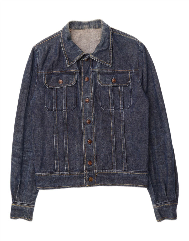 VINTAGE Mens Denim Jacket UK 36 Small Navy Blue