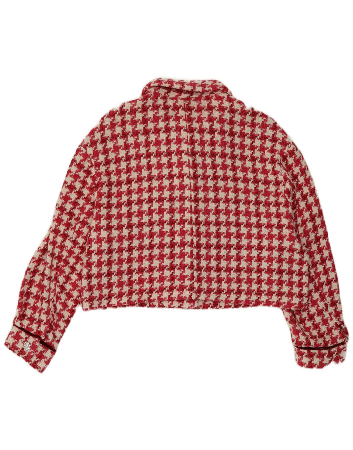 Zara Bolero-jakke til kvinder DK 14 Medium Rød Houndstooth Bomuld