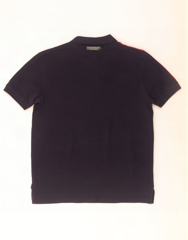 Tommy Hilfiger Herre Regular Fit Polo Shirt XL Navy Blue Colourblock Bomuld
