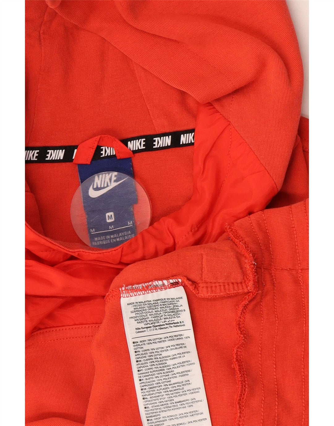 Nike Dame Hættetrøje UK 14 Medium Orange Bomuld