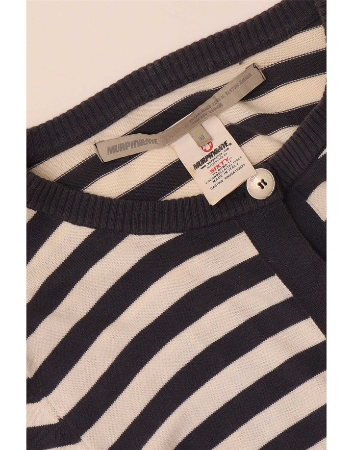 Murphy & Nye Dame Cardigan Sweater UK 12 Medium Navy Blue Nautical