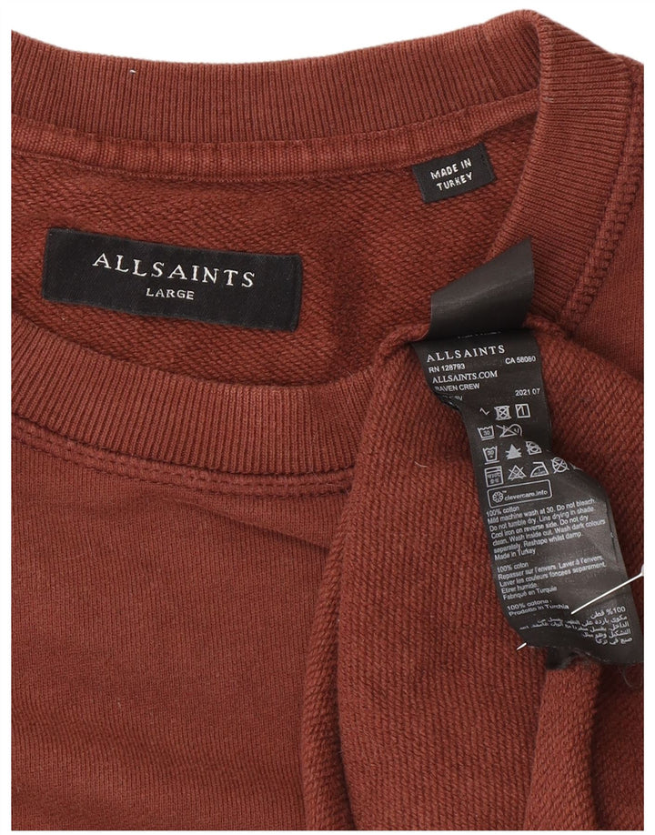 All Saints Herre Sweatshirt Jumper Stor Brun Bomuld