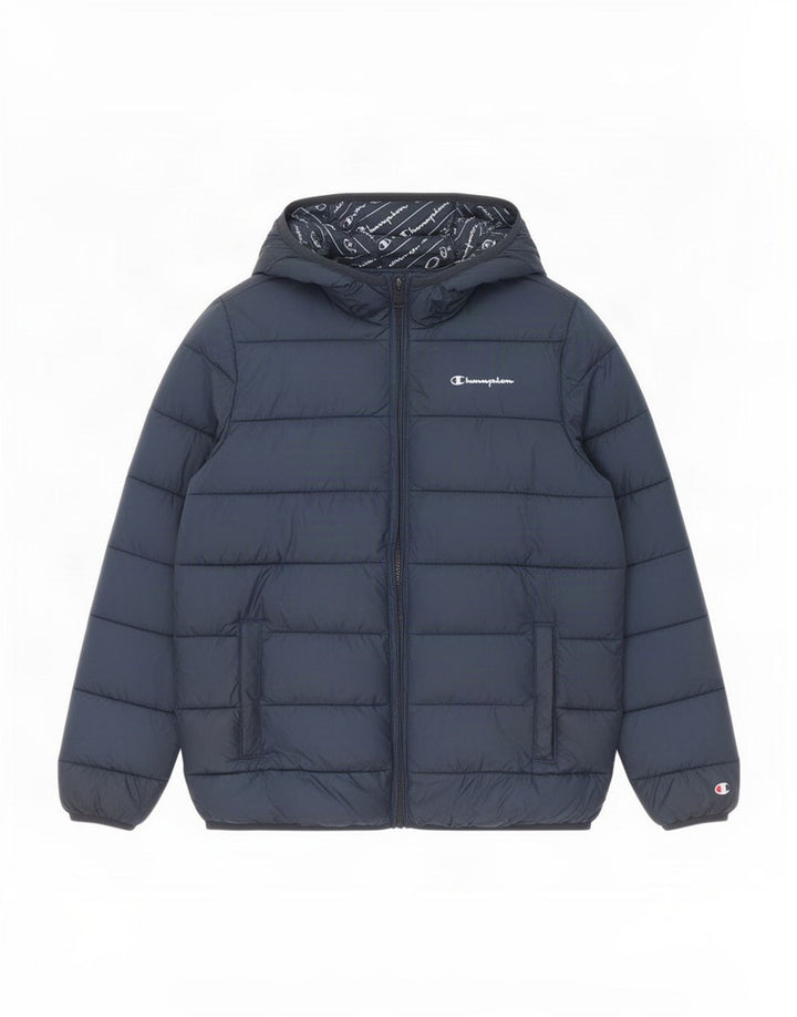 Champion Herre hættepolstret jakke UK 38 Medium Navy Blue Polyester