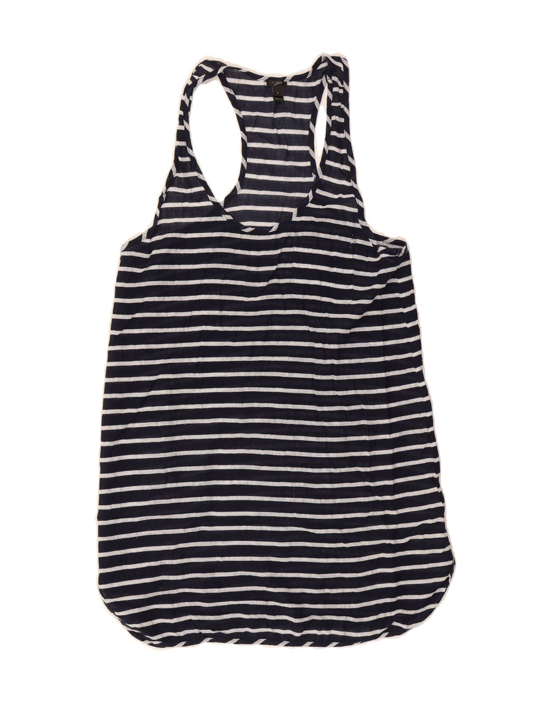 J. CREW Womens Vest Top UK 10 Small Navy Blue Striped Cotton Vintage J. Crew and Second-Hand J. Crew from Messina Hembry 