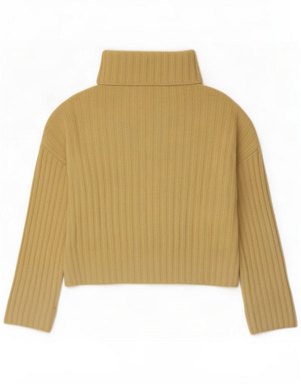 Sisley Dame Relaxed Fit Jumper Sweater UK 6 XS Gul Uld