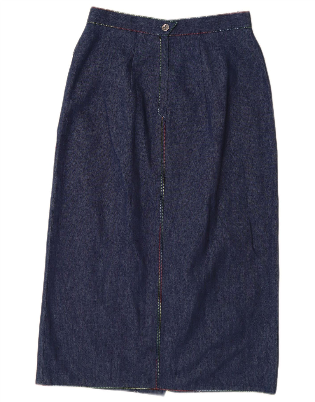 VINTAGE højtaljet denimnederdel til kvinder EU 38 Medium W26 Marineblå bomuld