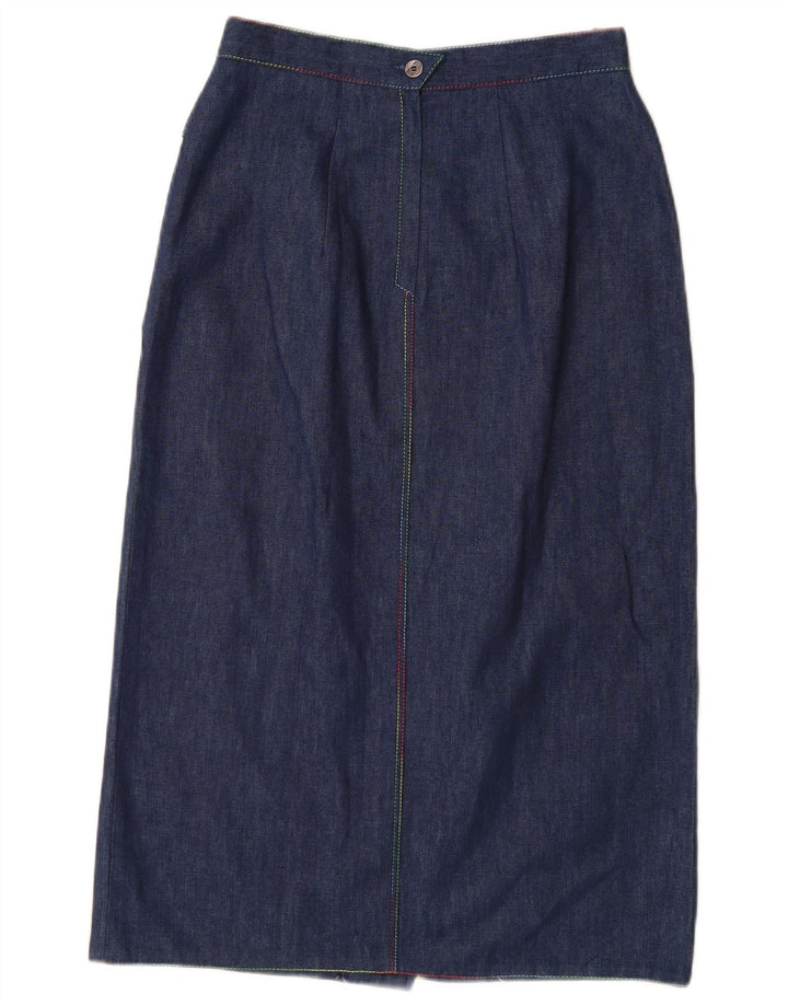 VINTAGE højtaljet denimnederdel til kvinder EU 38 Medium W26 Marineblå bomuld