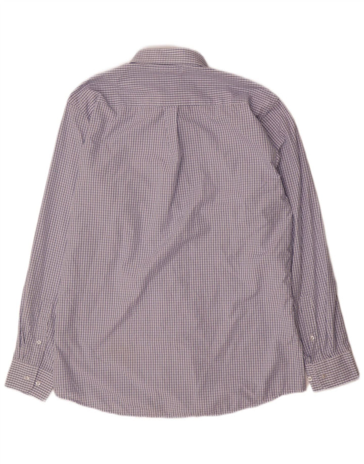 Chaps Herre Regular Fit skjorte str. 16 16,5 Large Blue Gingham Viscose