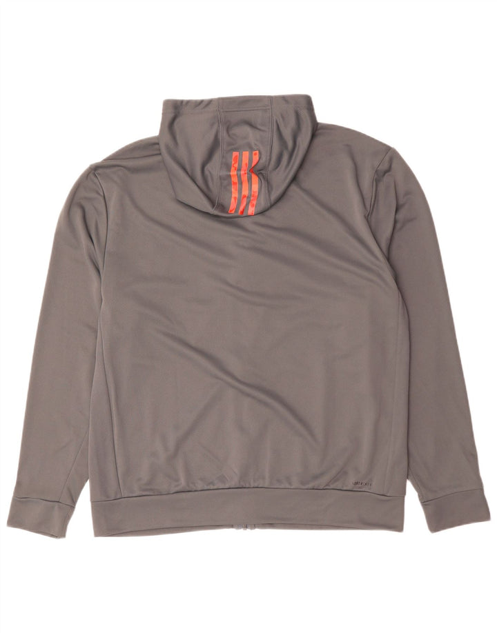 Adidas Aeroready Hættetrøje med lynlås til mænd mellemgrå polyester