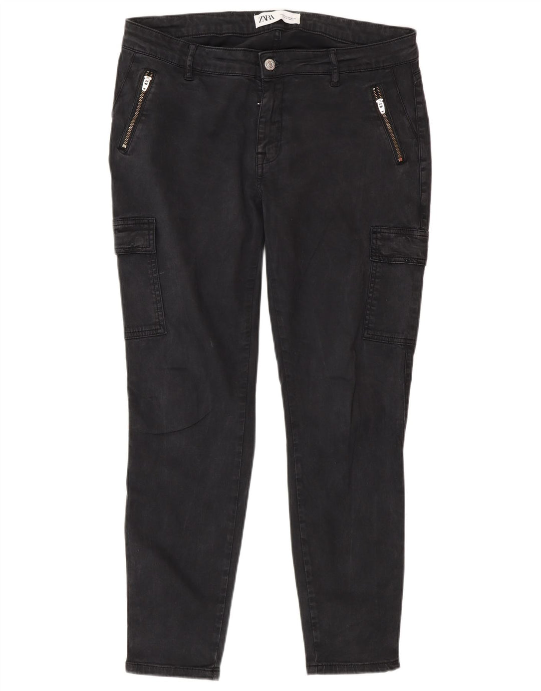 Zara Dame Skinny Cargo Bukser EU 40 Medium W30 L29 Sort