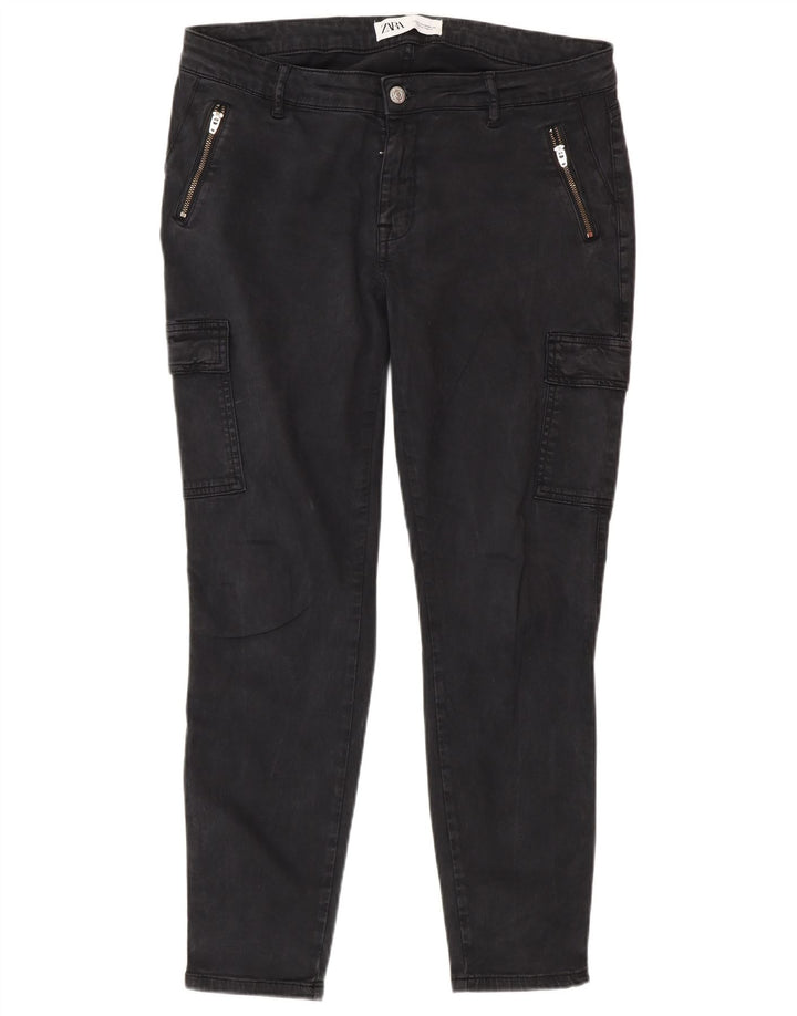 Zara Dame Skinny Cargo Bukser EU 40 Medium W30 L29 Sort