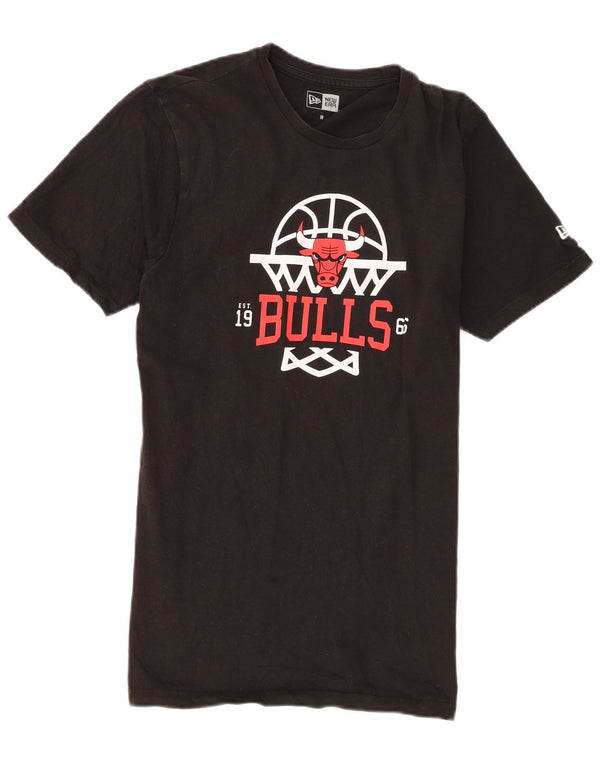 New Era Herre Chicago Bulls Grafisk T-Shirt Top Medium Sort Bomuld