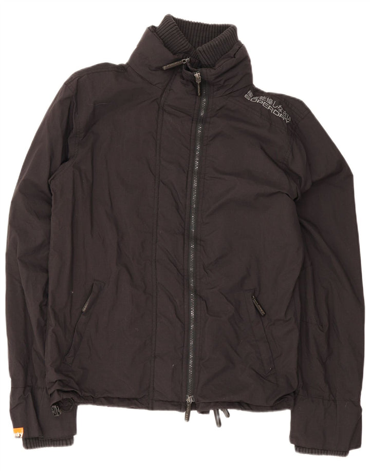 Superdry regnjakke til kvinder UK 16 Stor sort nylon