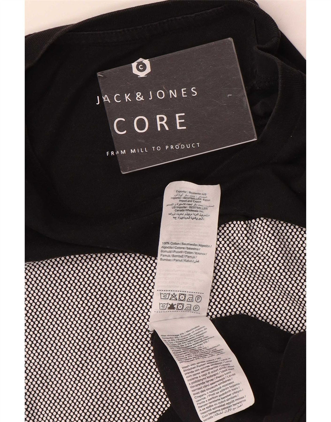 Jack & Jones Herre grafisk T-shirt Top Stor sort bomuld