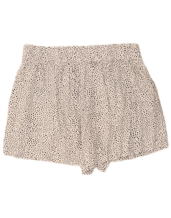 Marks & Spencer Womens Shorts UK 14 Large White Spotted Viscose