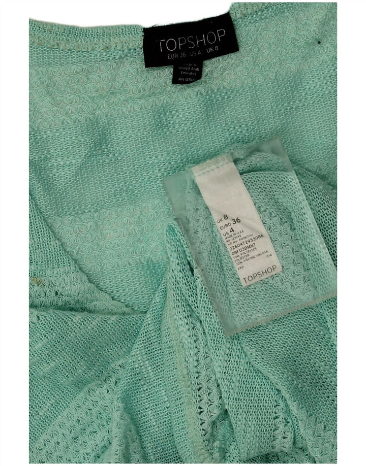 Topshop Damevest Top UK 8 Lille turkis stribet polyester