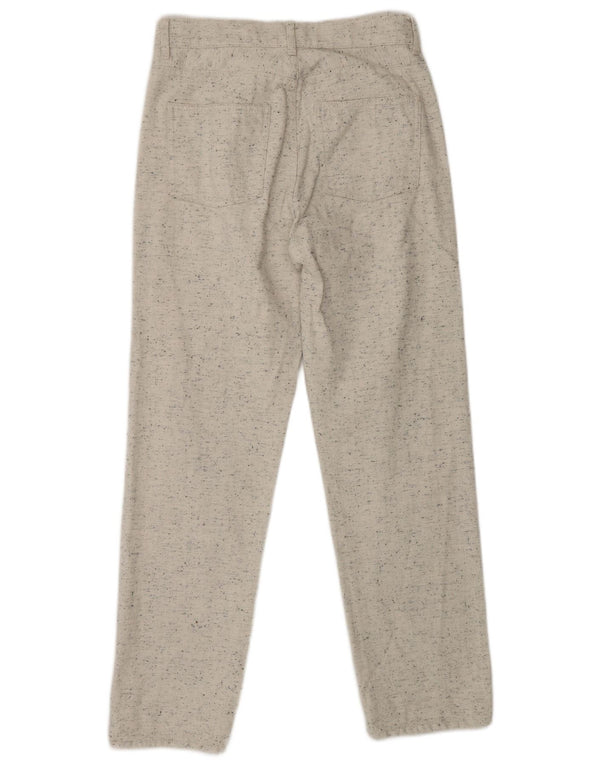 Cos Womens Straight Casual Trousers W25 L27 Off White Flecked Cotton