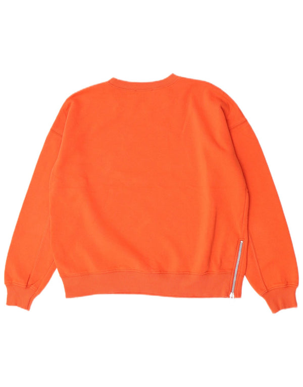 MINT FLØJEL Dame Oversized Sweatshirt Jumper UK 10 Small Orange Bomuld