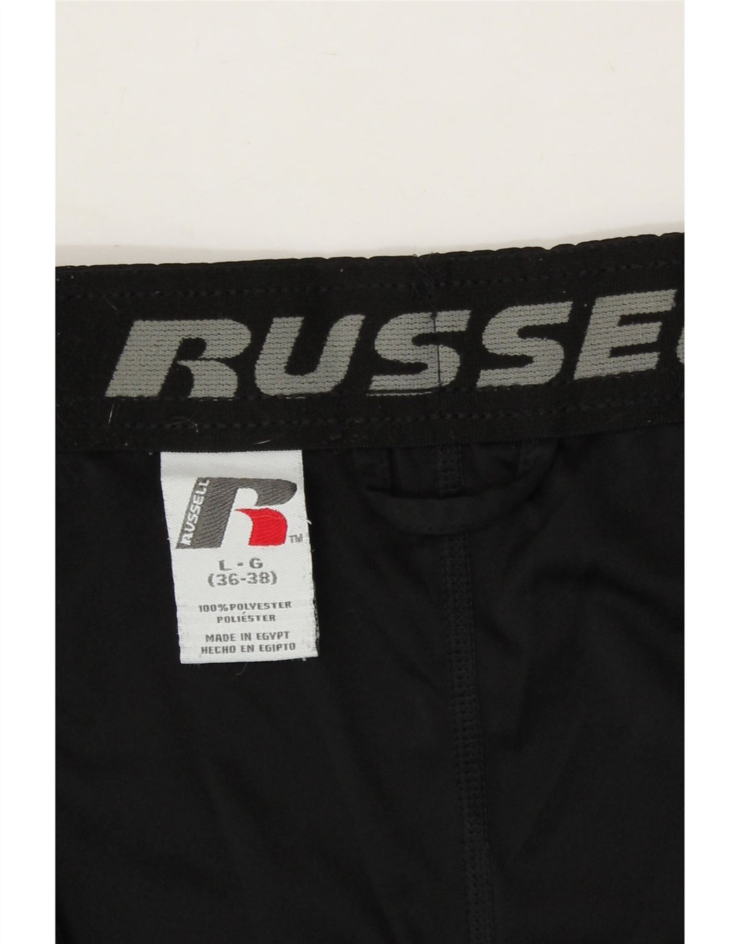 RUSSELL ATHLETIC Mens Sport Shorts Large  Black Polyester Vintage Russell Athletic and Second-Hand Russell Athletic from Messina Hembry 