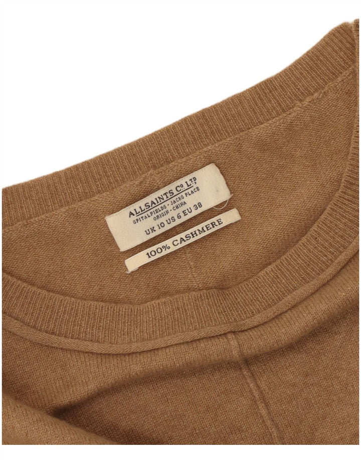 All Saints Dame Oversized Boat Neck Jumper Sweater UK 10 Small Beige