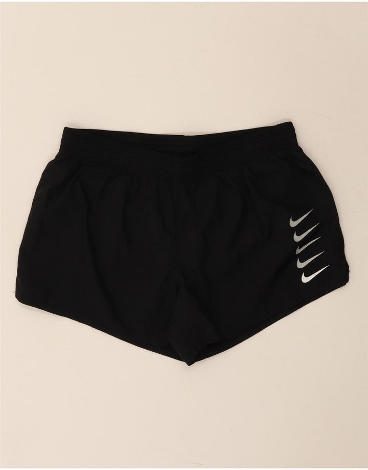 Nike Dame grafiske sportsshorts UK 14 Large Black Nylon