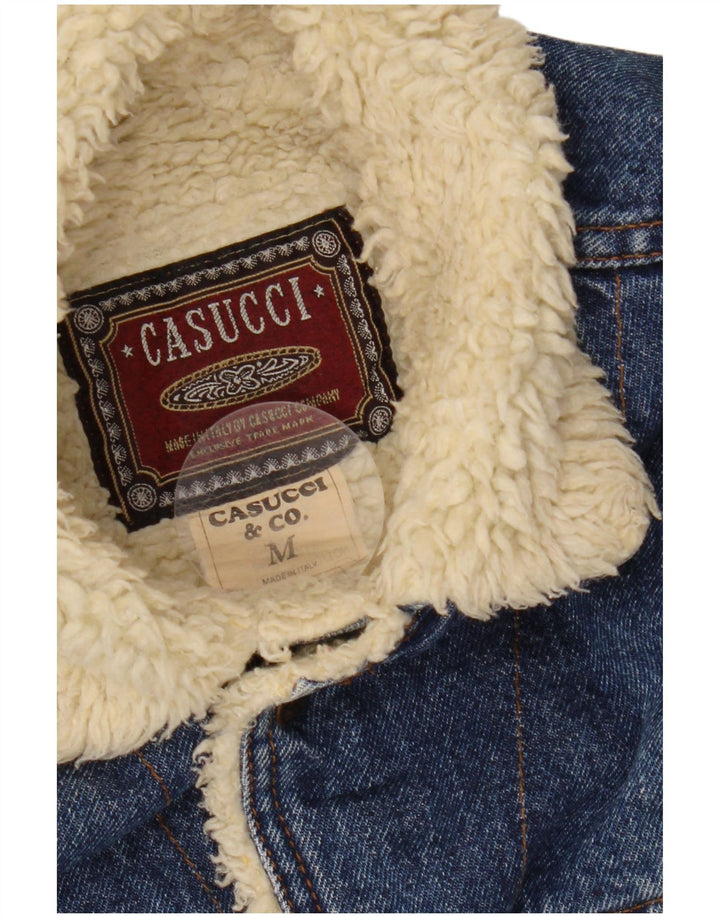 CASUCCI Herre Sherpa denimjakke UK 38 Medium Blue Bomuld