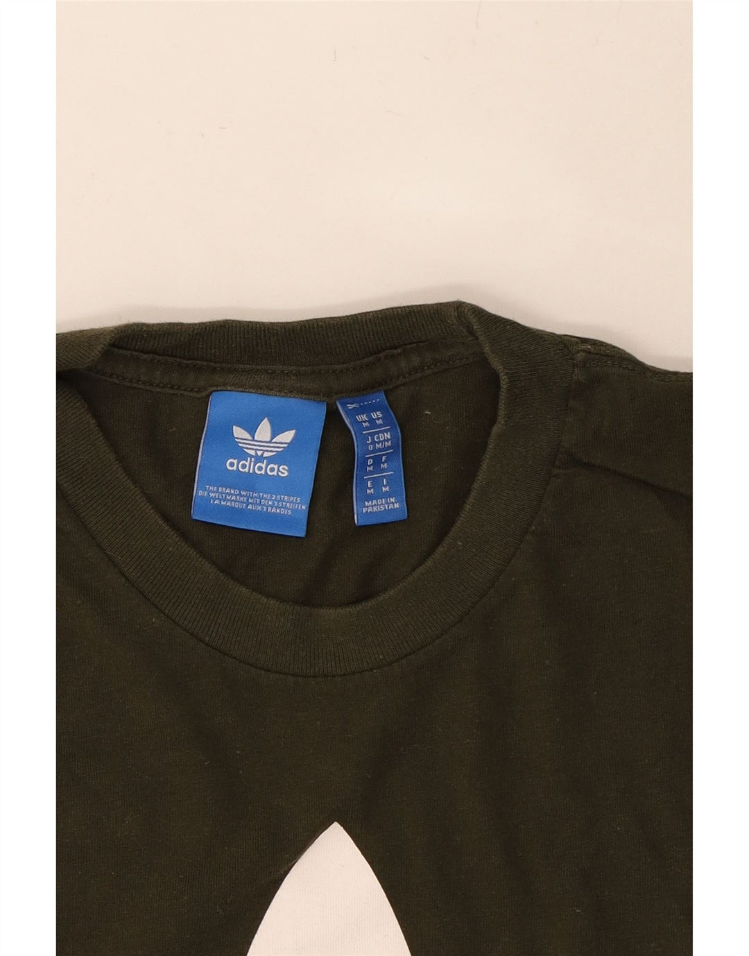 ADIDAS Mens Graphic T-Shirt Top Medium Khaki Cotton