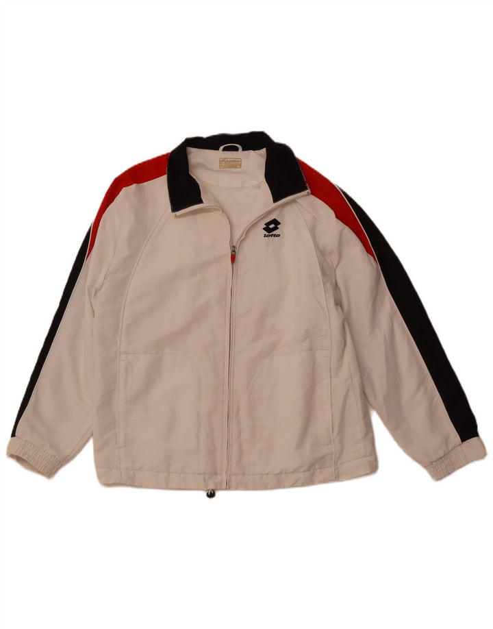 LOTTO Træningsdragt topjakke til kvinder UK 16 Stor hvid farveblok polyester