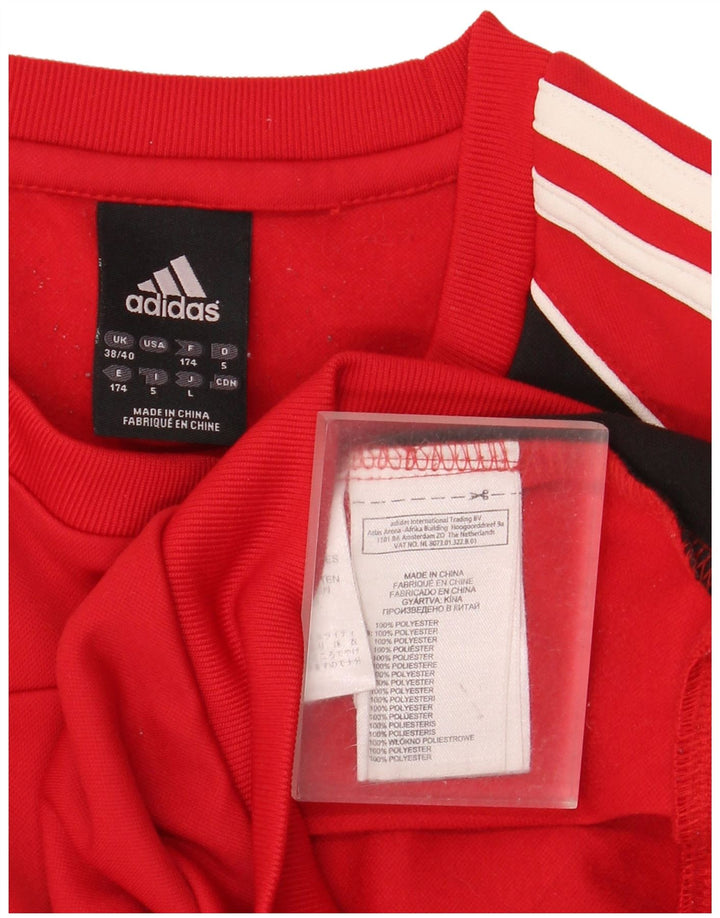 Adidas Herre Sweatshirt Jumper UK 38/40 Medium Rød Colourblock Polyester