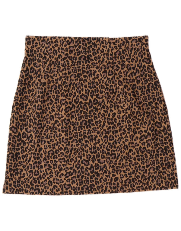 Marks & Spencer Mininederdel til kvinder UK 12 Medium W30 Brun Leopard