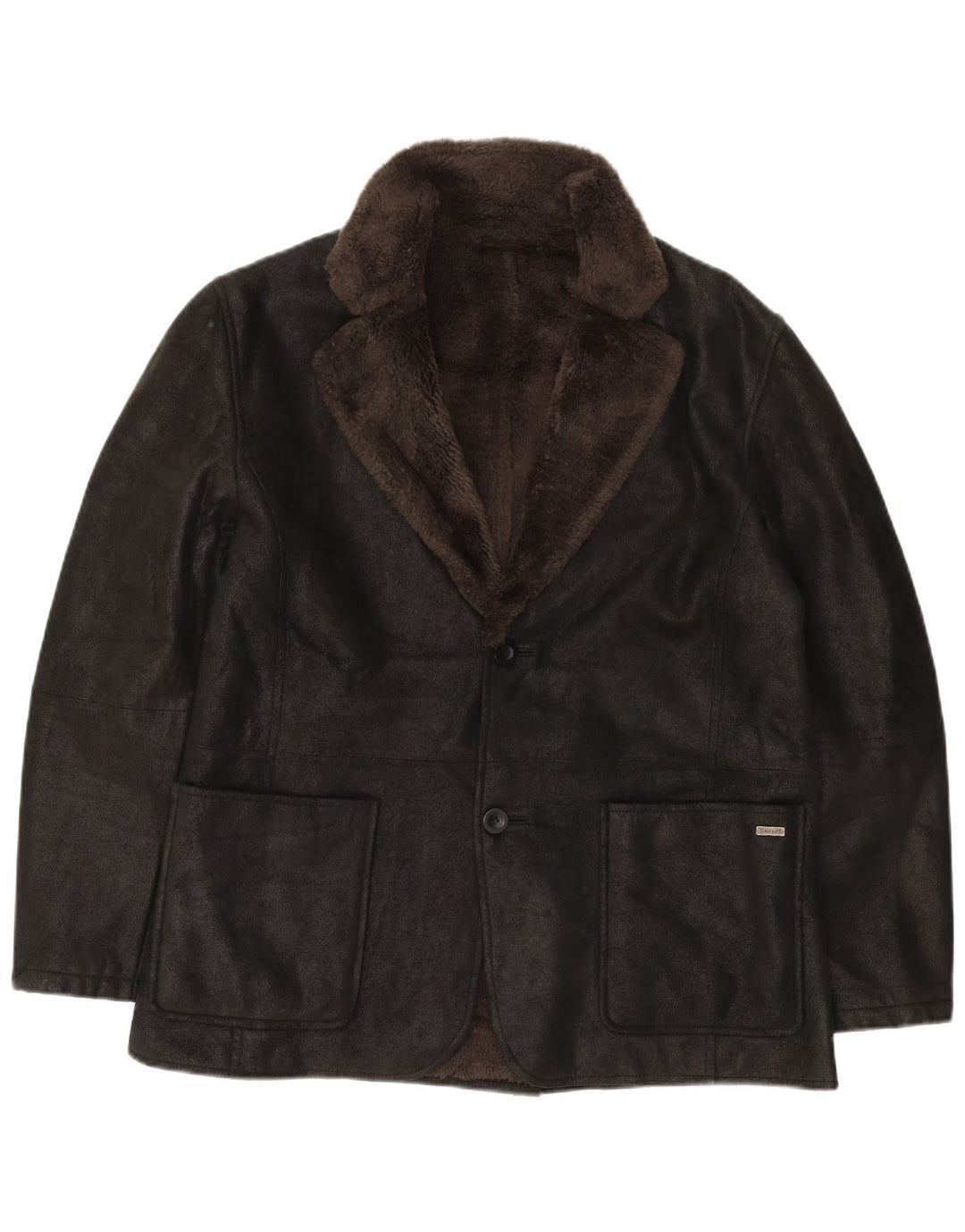 Pierre Cardin Herre 2 Button Sherpa Blazer Jacket UK 40 Large Black