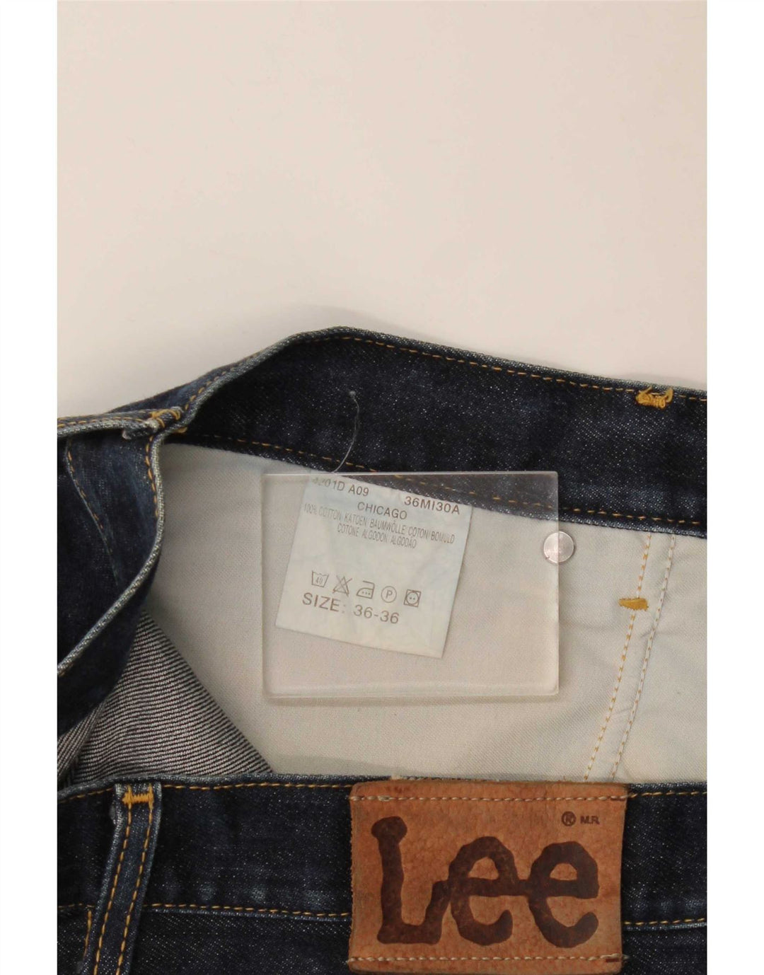 Lee Herre Chicago Straight Jeans W36 L32 Marineblå Bomuld