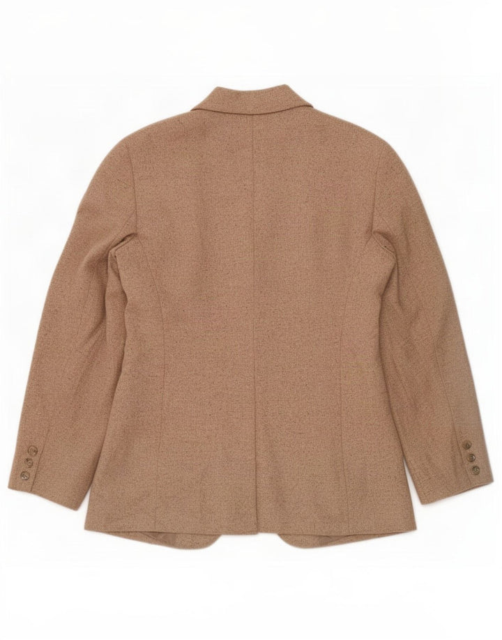 Benetton Dame 3-knaps Blazer Jacket IT 44 Medium Beige Polyester