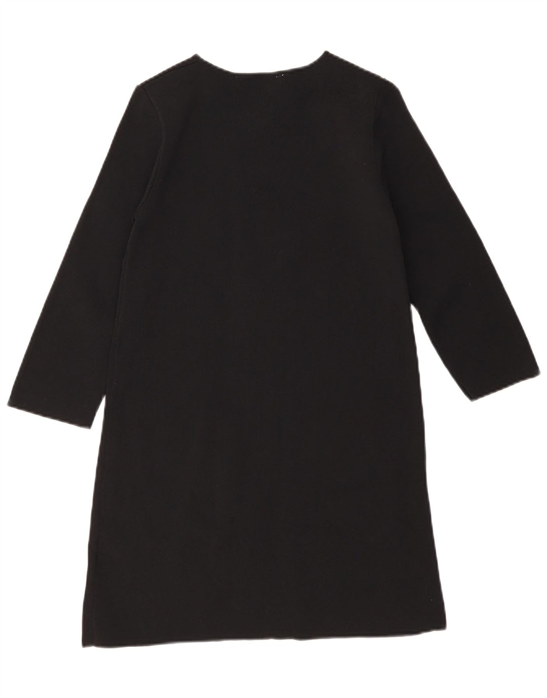 Zara Dame 3/4 Ærm Shift Dress UK 8 Small Black Viscose