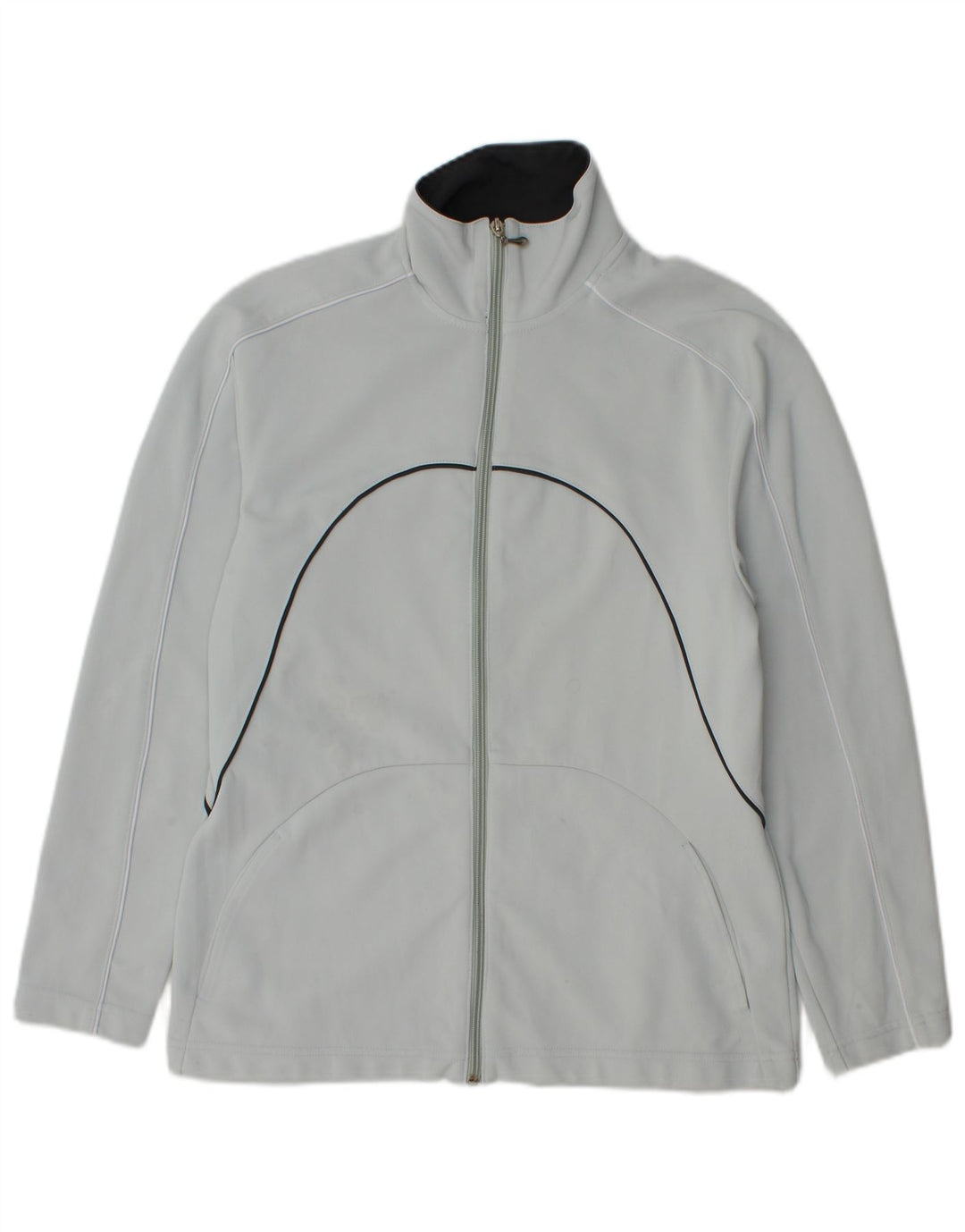 ASICS Womens Tracksuit Top Jacket UK 16 Large Grey Polyamide