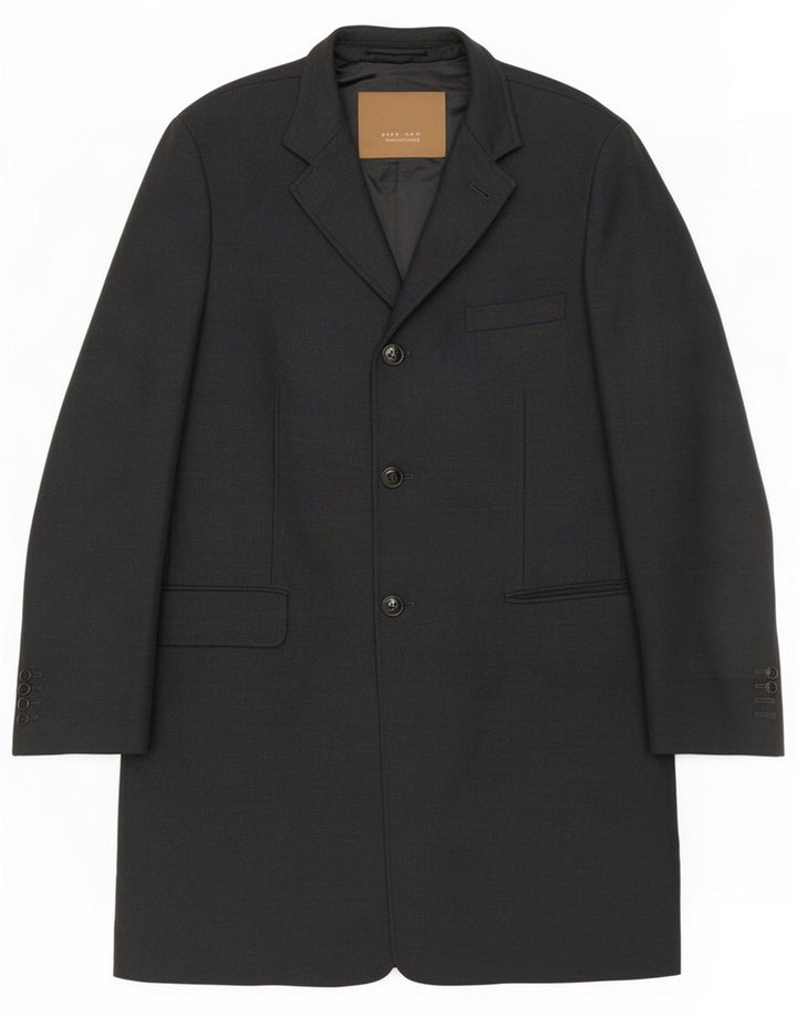 Zara Herre Overfrakke UK 44 2XL Marineblå Uld