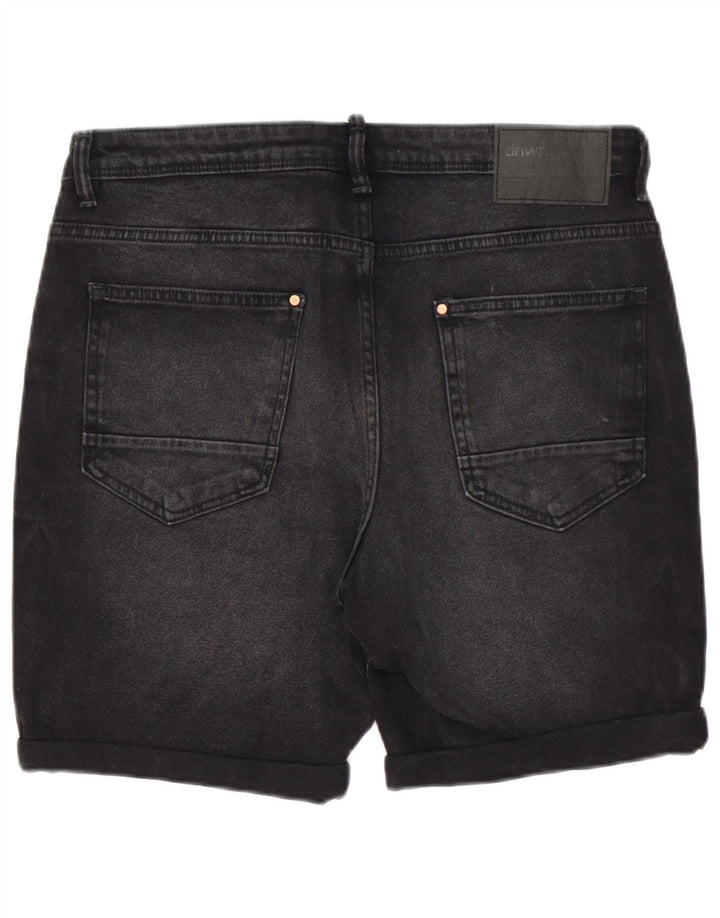 Zara Herre Denim Shorts EU 44 Large W34 Sort Bomuld