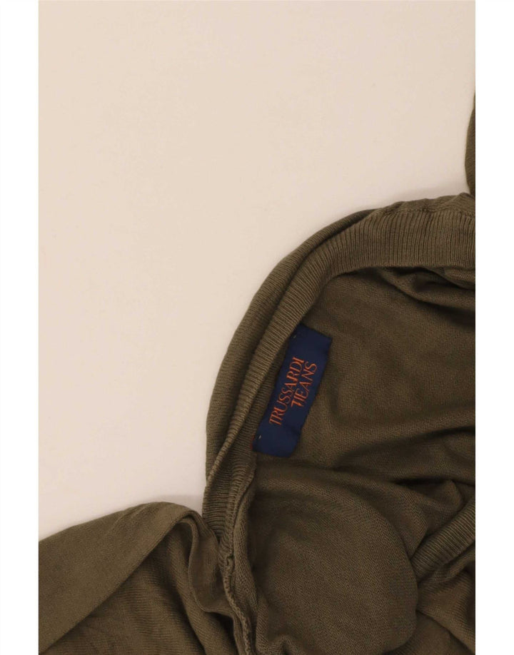 Trussardi Jeans Herre V-hals sweater Stor Khaki