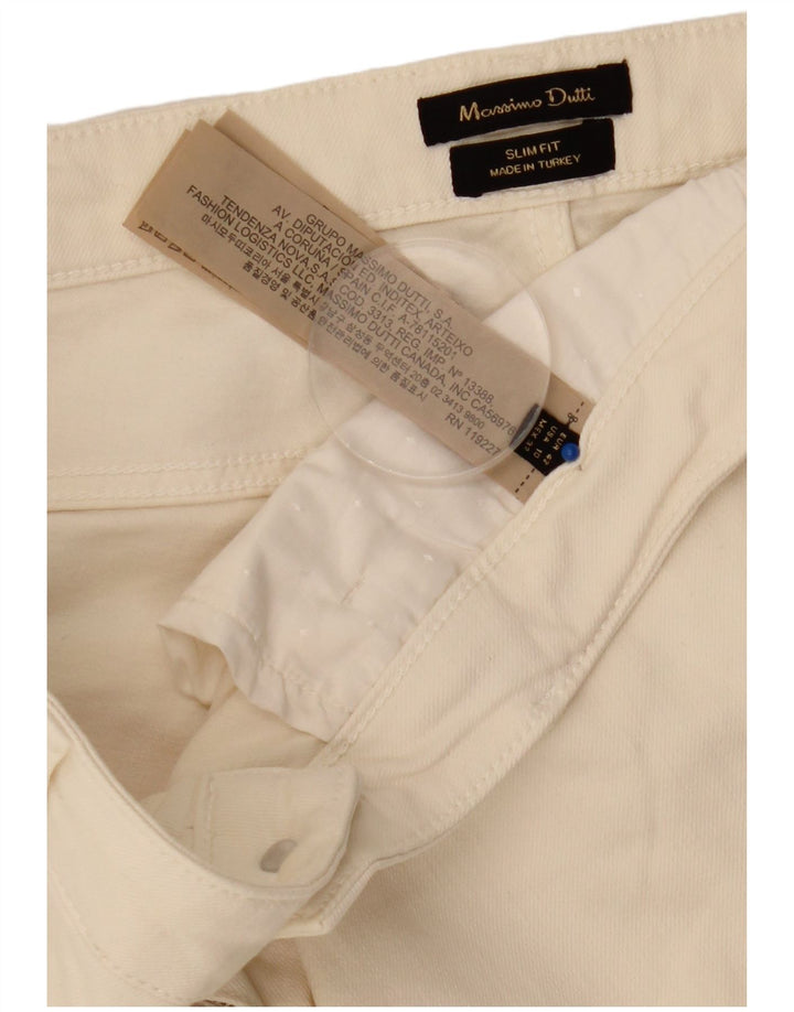 Massimo Dutti Dame Slim Jeans EU 42 Large W32 L30 Off White Bomuld