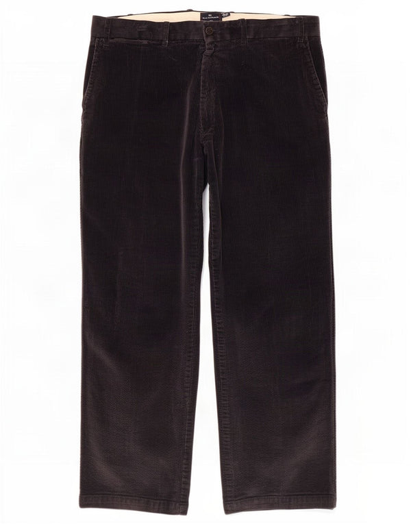 Marks & Spencer Mens Blue Harbour Straight Corduroy Trousers W40 L31 Navy