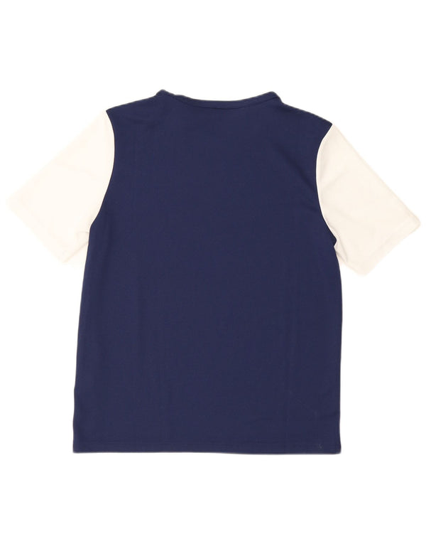 Adidas Boys T-Shirt Top 13-14 år Navy Blue Colourblock Polyester