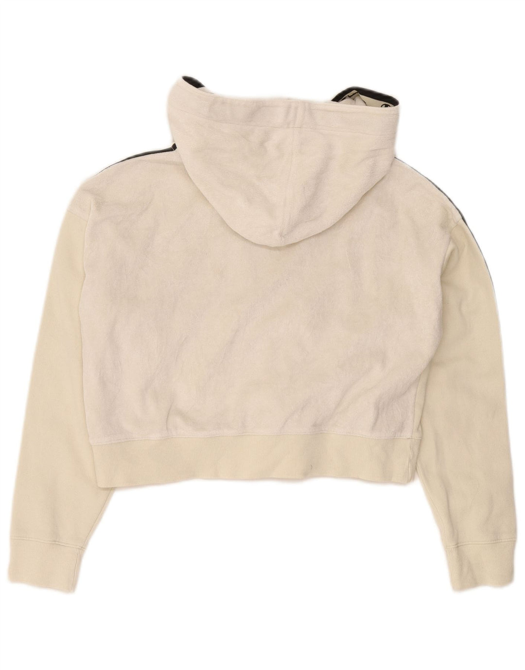 Champion Womens Graphic Crop Hættetrøje med lynlås UK 14 Medium White