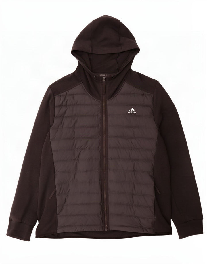 Adidas Hættetrøje med lynlås til mænd 2XL Sort Polyester