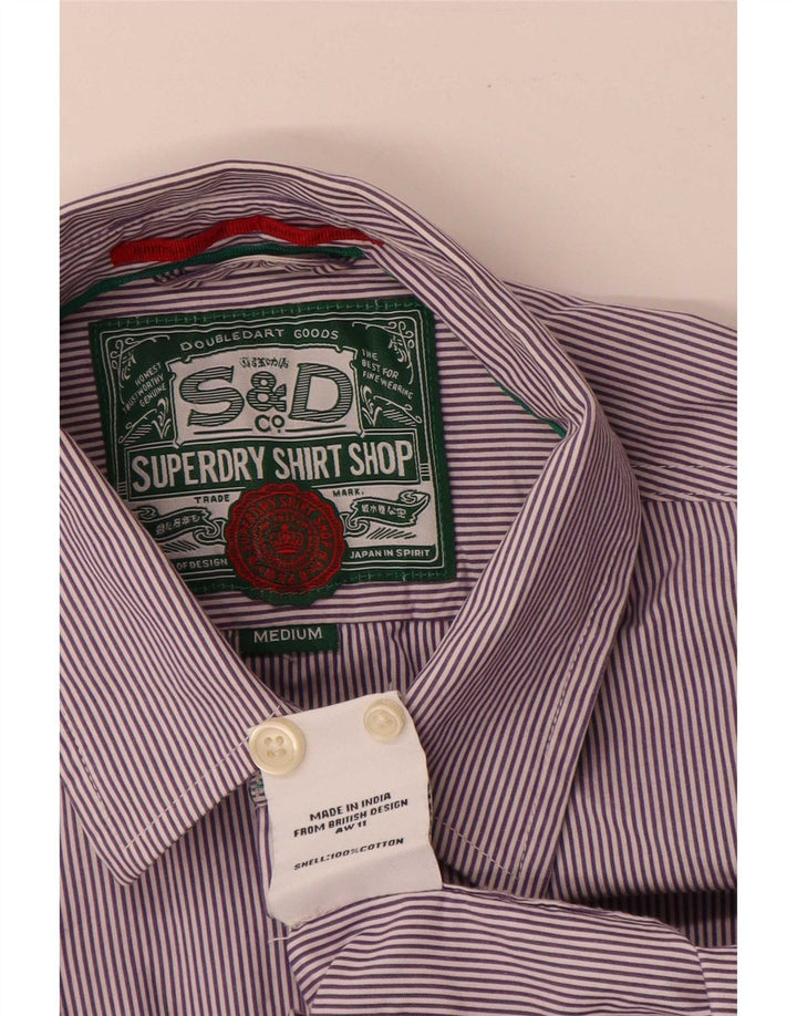 Superdry Herre Regular Fit skjorte Medium lilla nålestribet bomuld