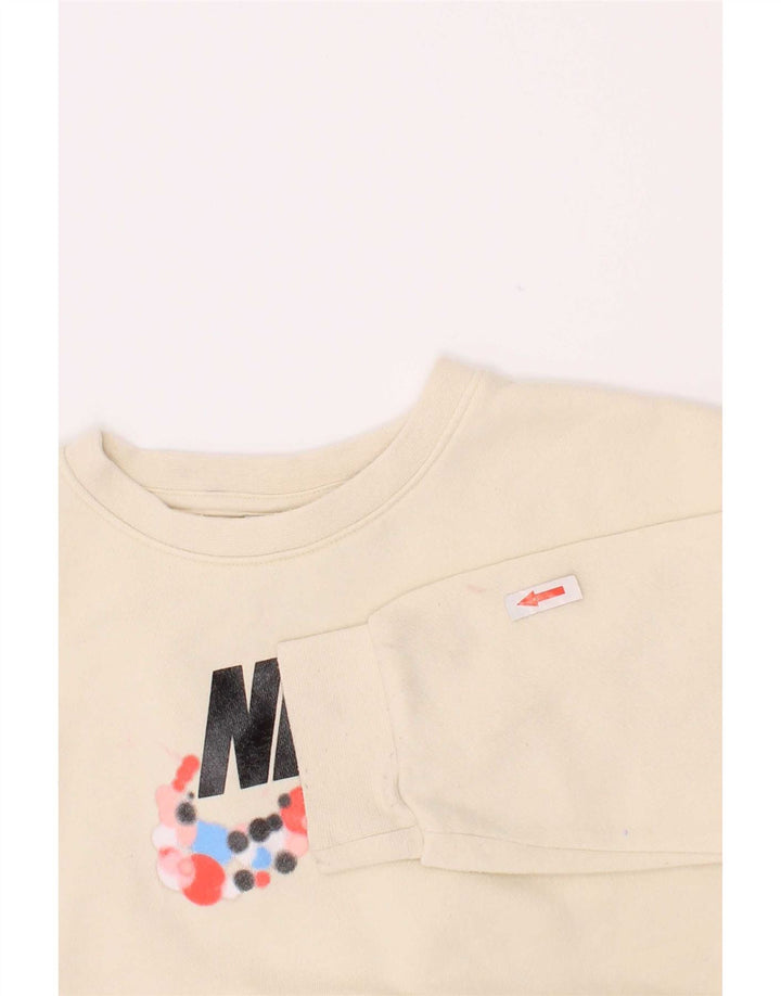 Nike Girls Graphic Sweatshirt Jumper 5-6 år Medium Beige Bomuld