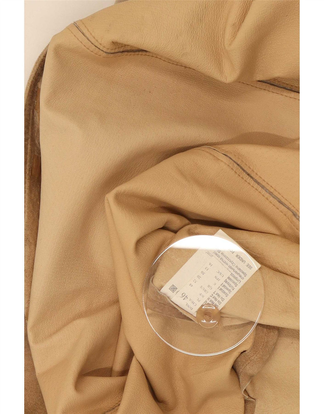 SAMOON Dame Overshirt Ruskindsskjorte UK 20 2XL Beige Læder