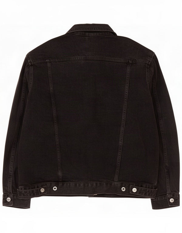 Topshop Dame Oversized denimjakke UK 10 Small Black Cotton